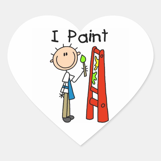 Sticker Cœur Je peins (Devant)