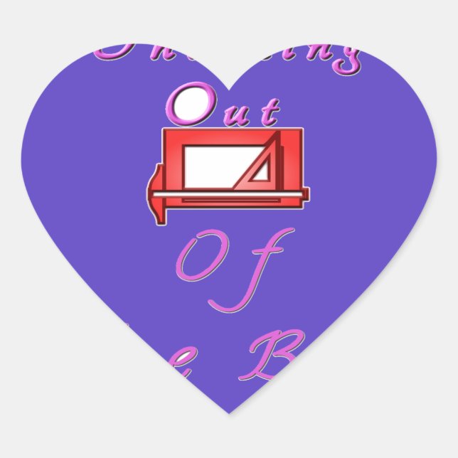 Sticker Cœur Je pense en dehors de la boîte. (Devant)