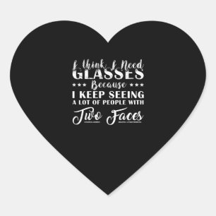 Sticker Cœur Je Pense Que J'Ai Besoin De Lunettes Avec Deux Vis