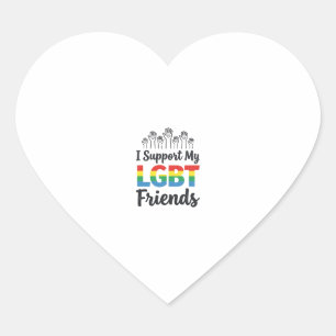 Sticker Cœur Je soutiens mes amis LGBT Vectoriel de Fierté Arc-
