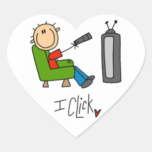 Sticker Cœur Je suis accro à la télé