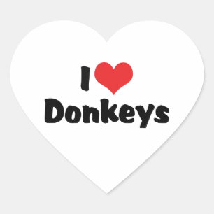 Sticker Cœur Je suis amoureux des ânes au cœur