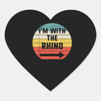 Sticker Cœur Je suis avec Rhino Halloween Costume Couple Corres