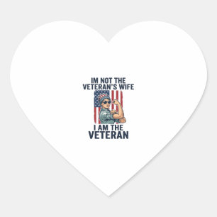 Sticker Cœur Je suis la conception de femme patriotique vétéran