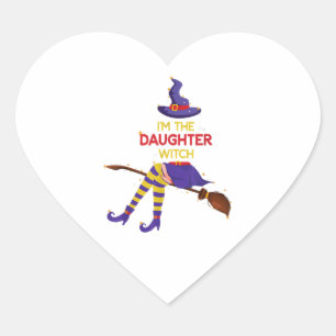 Sticker Cœur Je suis la fille sorcière jupe Halloween correspo