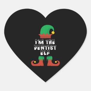 Sticker Cœur Je suis le Dentist Elf conception cadeau de Noël p