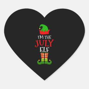 Sticker Cœur Je suis l'Elfe de Juillet jumelant Noël de famille