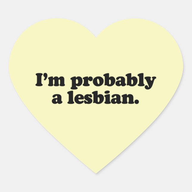 STICKER CŒUR JE SUIS PROBABLEMENT LESBIENNE (Devant)