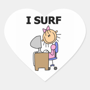 Sticker Cœur Je surfe sur le Web