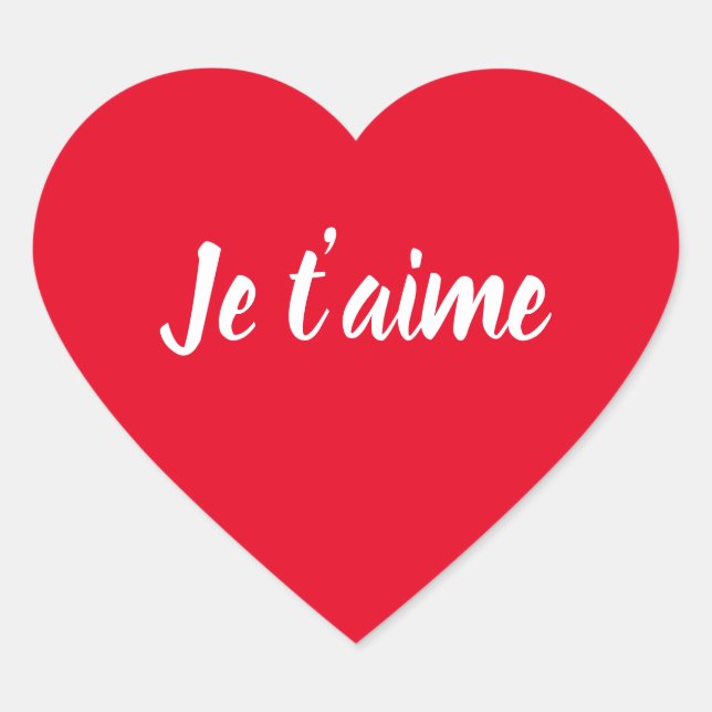Sticker Cœur Je t’aime Je t’aime Chic Coeur Français (Devant)