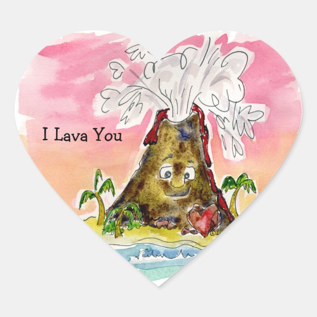 Sticker Cœur Je t'ai lava (Devant)