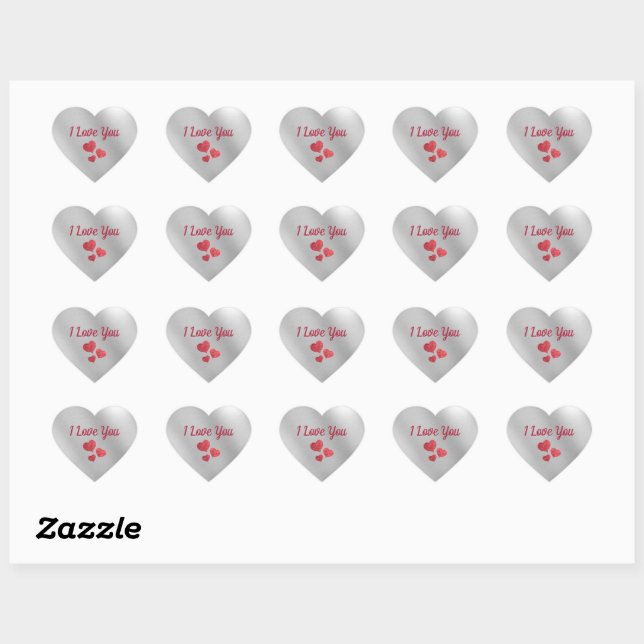 Sticker Cœur Je t'aime (Feuille)
