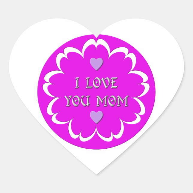 Sticker Cœur Je t'aime maman (Devant)