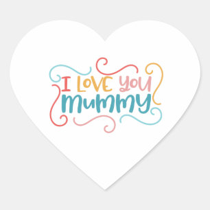 Sticker Cœur Je t'aime maman cadeau Extraordinaire pour maman