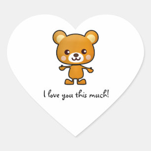 Sticker Cœur Je T'Aime Tant D'Ours