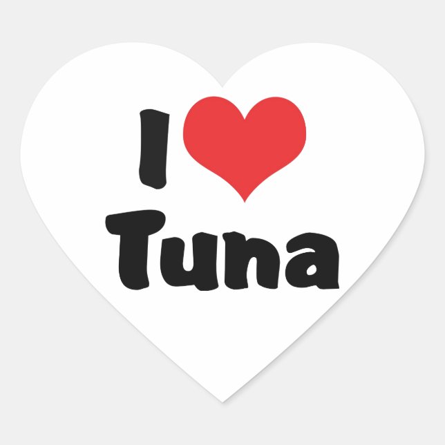 Sticker Cœur Je T'aime Thon au Coeur (Devant)
