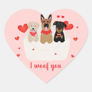 Sticker Cœur Je Te Malporte Chiens En Amour Enveloppe