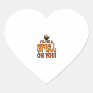 Sticker Cœur Je vais jeter un sort sur vous Halloween Cauldron 