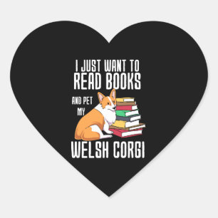 Sticker Cœur Je Veux Simplement Lire Des Livres Et Pet Mon Corg