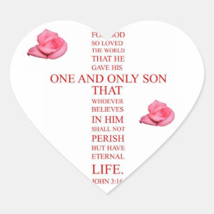 Sticker Cœur Jean 3:16 - Car Dieu a tant aimé le monde