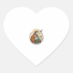 Sticker Cœur Jésus a laissé tomber du savon glissant dans la ba