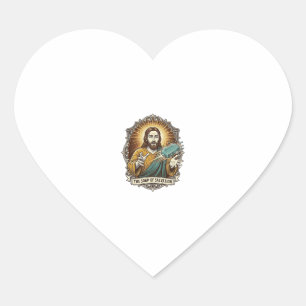 Sticker Cœur Jésus a laissé tomber le savon glissant sous la do