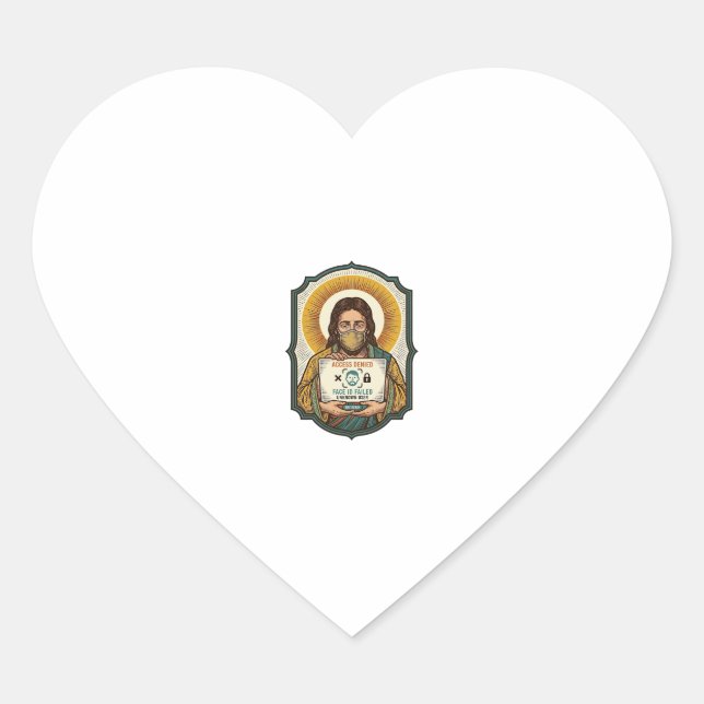 Sticker Cœur Jésus a raté le déverrouillage par reconnaissance  (Devant)