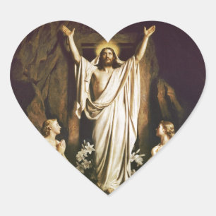 Sticker Cœur Jésus avec Mary après résurrection