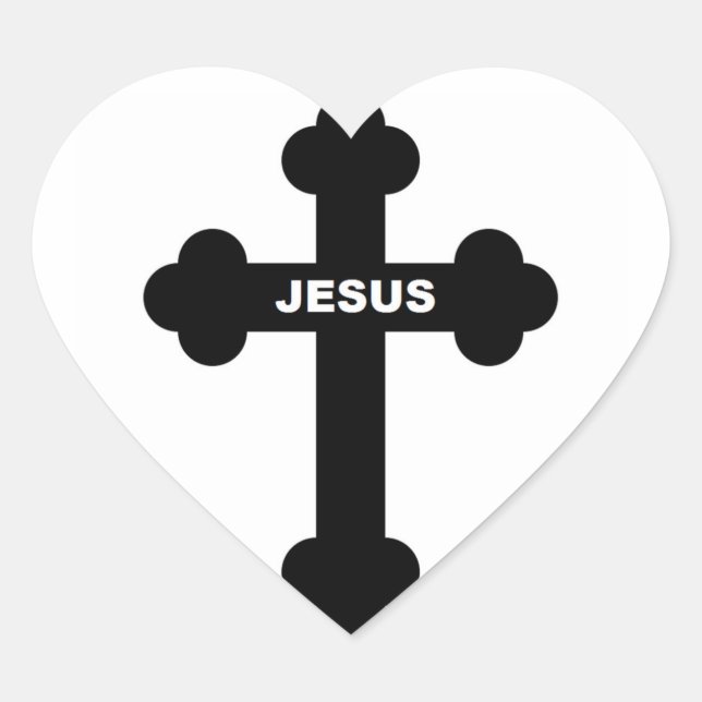 STICKER CŒUR JESUS CROSS (Devant)