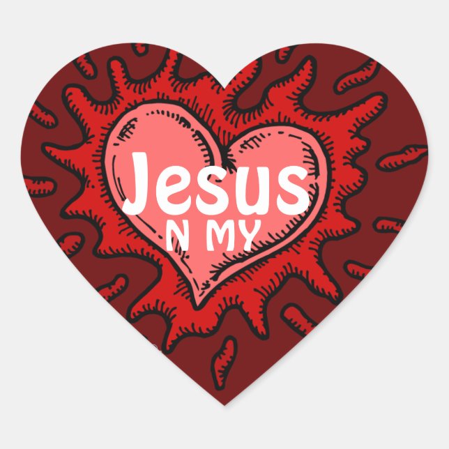 Sticker Cœur Jésus dans mon coeur (Devant)