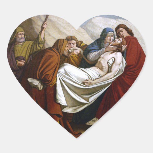 Sticker Cœur Jésus est déposé dans les Tombes Stations de la Cr (Devant)