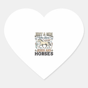 Sticker Cœur Jesus Et Fille De Chevaux Chemise De Foi De Cheval