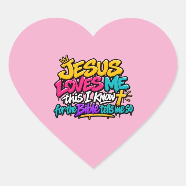 Sticker Cœur Jésus m'aime (Devant)