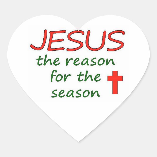 Sticker Cœur JESUS Raison de la saison (Devant)