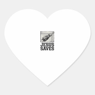 Sticker Cœur Jesus Sauve Gardien de Football T-Shirt Gravure Vi