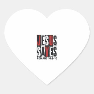 Sticker Cœur Jésus Sauve Romains 10_9 Chemise Vintage Chrétienn