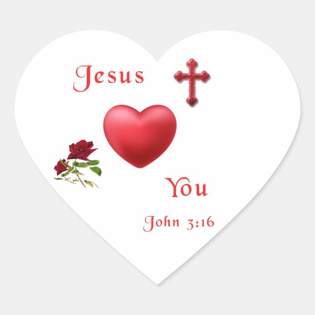 Sticker Cœur jésus t'aime (Devant)