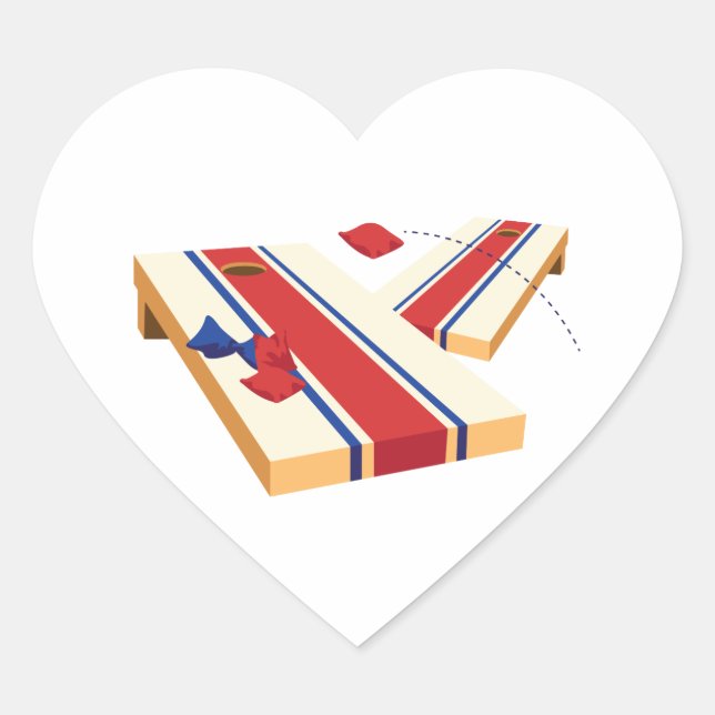 Sticker Cœur Jeu de Cornhole (Devant)