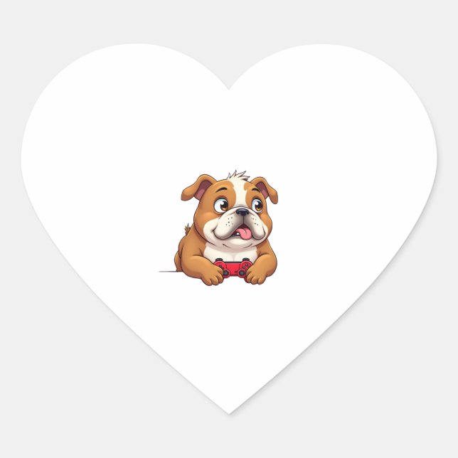 Sticker Cœur Jeux vidéo de Dog Plays (4) (Devant)