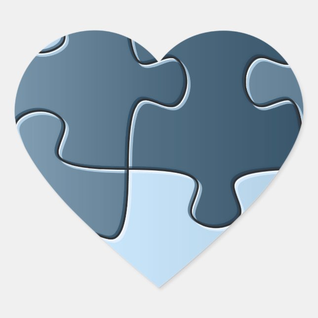 Sticker Coeur Jigsaw (Devant)