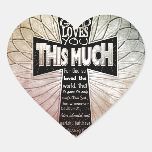 Sticker Cœur John 3:16 (Devant)