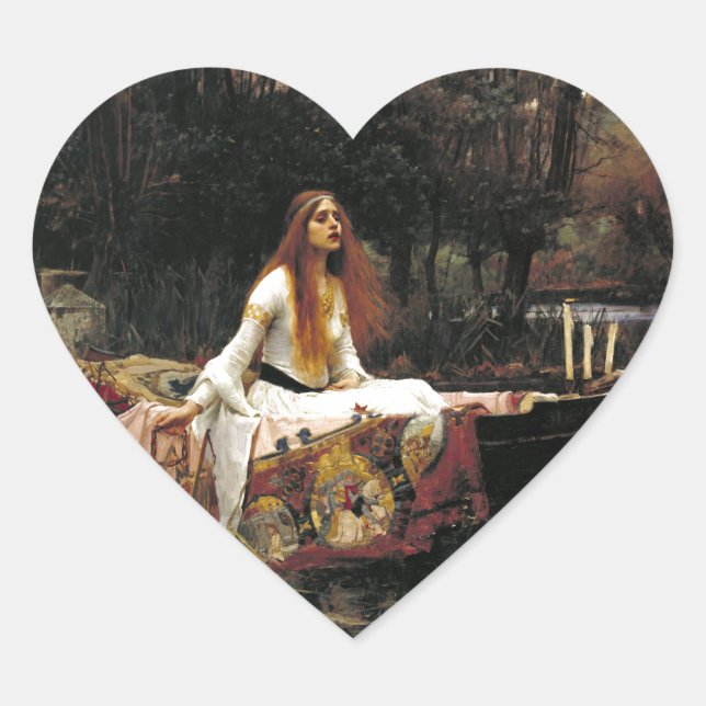 Sticker Cœur John William Waterhouse La Dame De Shalott (Devant)