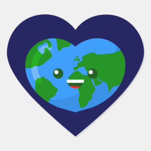 Sticker Cœur joli coeur de jour des terres heureux
