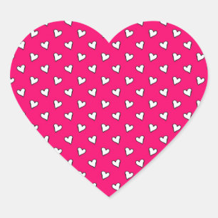 Sticker Cœur Joli motif de cœur rose et blanc
