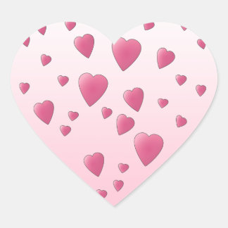Sticker Cœur Joli Motif rose des Coeurs d'Amour.