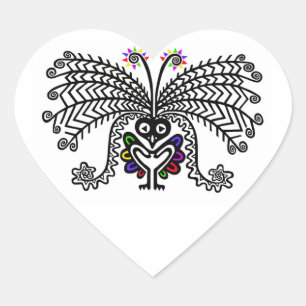 Sticker Cœur Joli oiseau-chanteur - LyreBIRD -Nature - Faune -