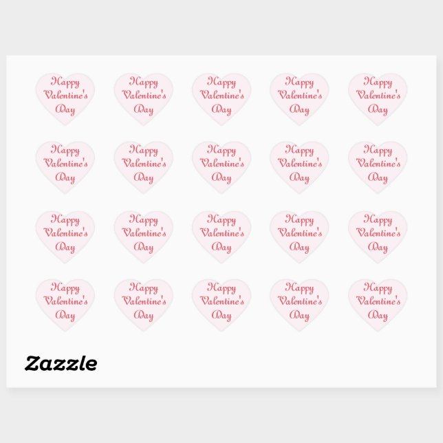 Sticker Cœur Joli rose romantique Amour Heureuse Sainte-Valenti (Feuille)