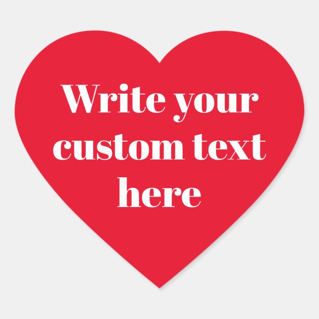 Sticker Cœur Joli rouge blanc personnalisé typographie de texte (Devant)