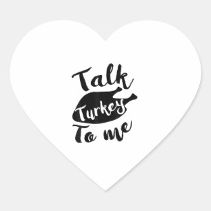 Sticker Cœur Joli Thanksgiving Parle Turquie À Moi Chemise Funn