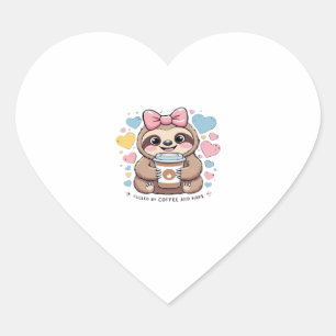 Sticker Cœur Jolie chemise à café sorcière � drôle alimentée pa